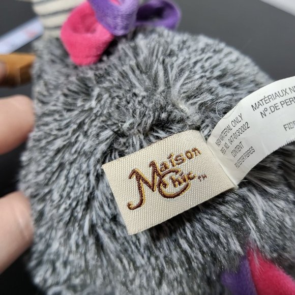 Maison Chic Zebra Plush Stuffed Animal Pink Purple Gray Striped BODY ONLY - Picture 3 of 7